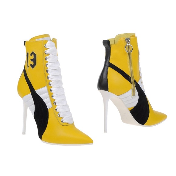 Fenty X Puma Shoes Fenty X Puma Yellow Leather Boots Poshmark